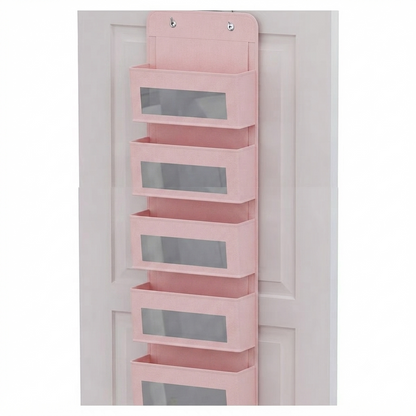 🚪 5-Tier Over Door Organizer – 5 Large Mesh Pockets, Anti-Tilt, 44 lb Capacity, Space Saver for Home