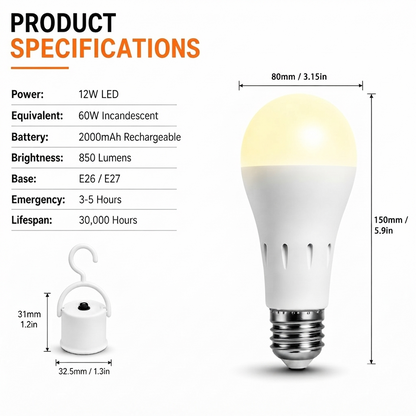 🔦 Rechargeable Emergency Light Bulbs