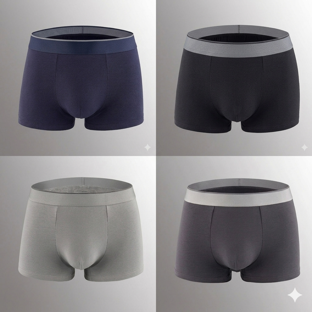 🔥[Father's Day Gift] ❄️SUMMER ESSENTIAL🔥 Men's Dual-Pouch Ice Silk Trunks(4PCS)