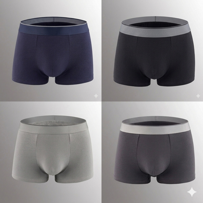 🔥[Father's Day Gift] ❄️SUMMER ESSENTIAL🔥 Men's Dual-Pouch Ice Silk Trunks(4PCS)