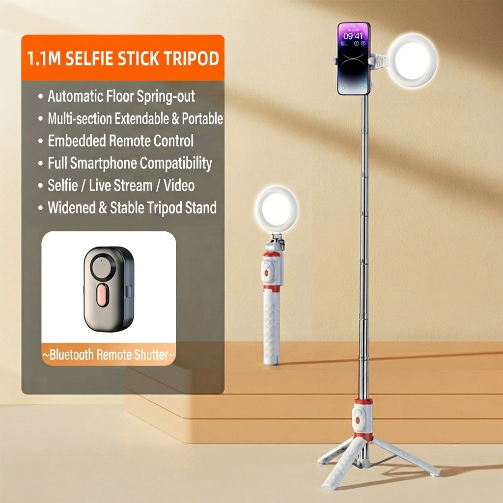 📱 SmartSelfie Stick & Tripod – Wireless Remote, Stable Stand, Creator Kit for iPhone & Android ✈️