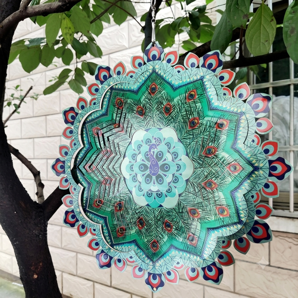 🔥Hot Sale｜Hanging Metal Wind Spinner🦚 Bring Your Garden to Life with Mesmerizing Peacock Magic