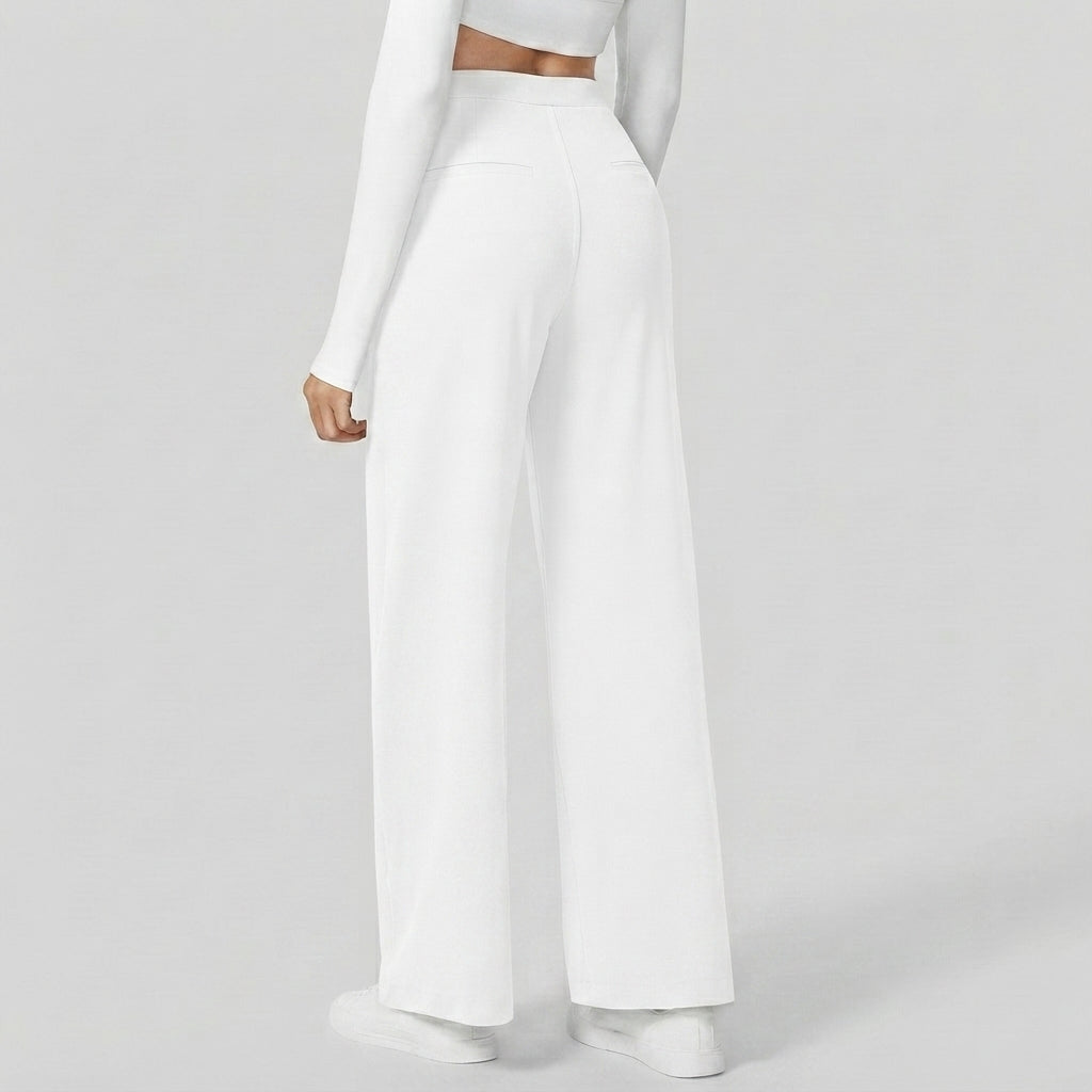 👔 High-Waisted Straight Pants – Pocket & Polished
