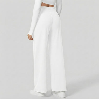 👔 High-Waisted Straight Pants – Pocket & Polished