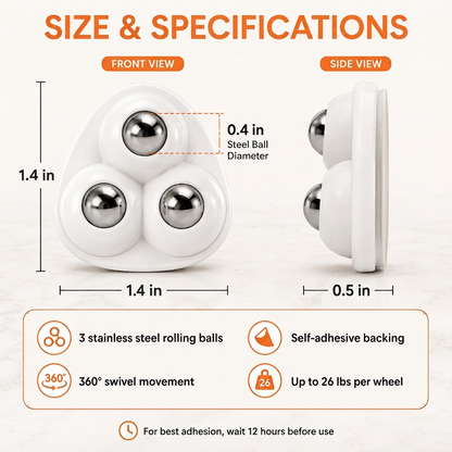 🔄 Self-Adhesive 360° Caster Wheels – 4-Pack for Countertop Appliances