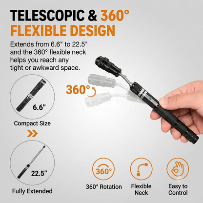 🎁🔥 Hot Sale | Telescoping Magnetic Pickup Tool with LED Flashlight