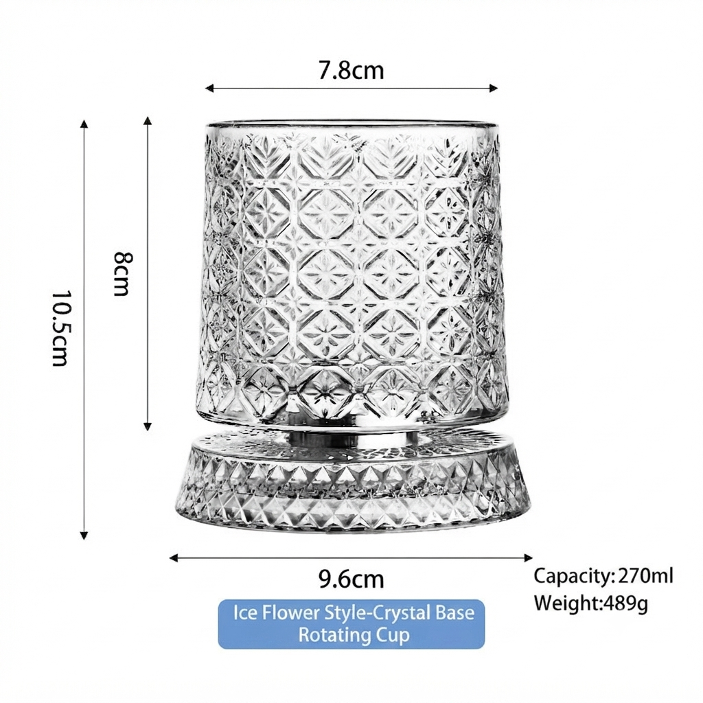 Luxury 360°  Spinning Crystal Barware Cup