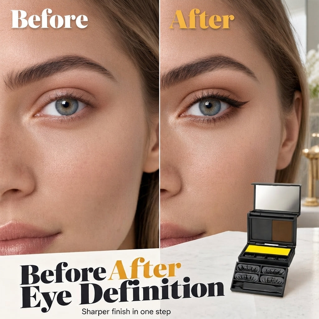 3-in-1 Eyeliner & Lash Stamp Kit – Wing, Bottom Lashes & Liner, Waterproof, Beginner-Friendly