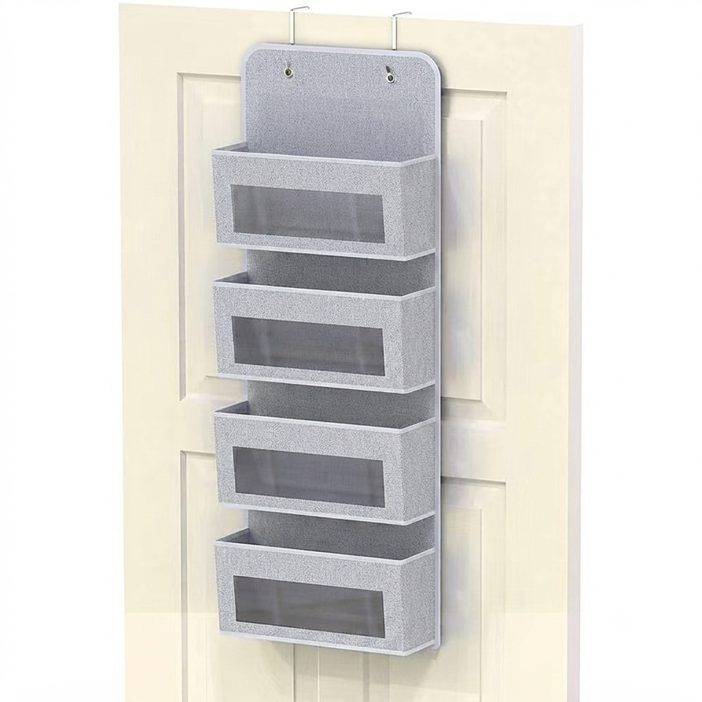 🚪 5-Tier Over Door Organizer – 5 Large Mesh Pockets, Anti-Tilt, 44 lb Capacity, Space Saver for Home