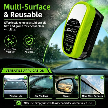 ✨Oil Film Remover Glass Cleaning Brush – For Windshield, Mirrors & Windows