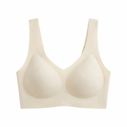 Seamless Wireless Bralette – Wide Comfort Straps, Breathable Lightweight Nude Bra, Smart Size Stretchy Fit