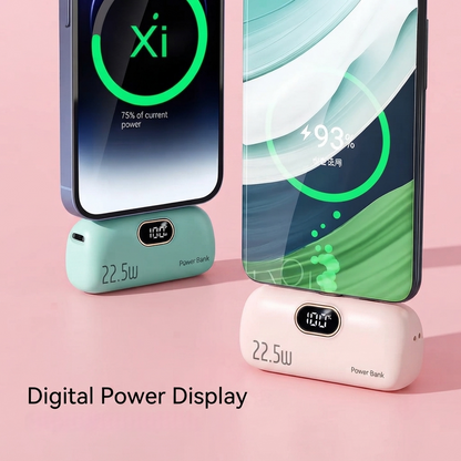 5000mAh Mini Fast-Charging Power Bank with Dual Ports & Digital Display