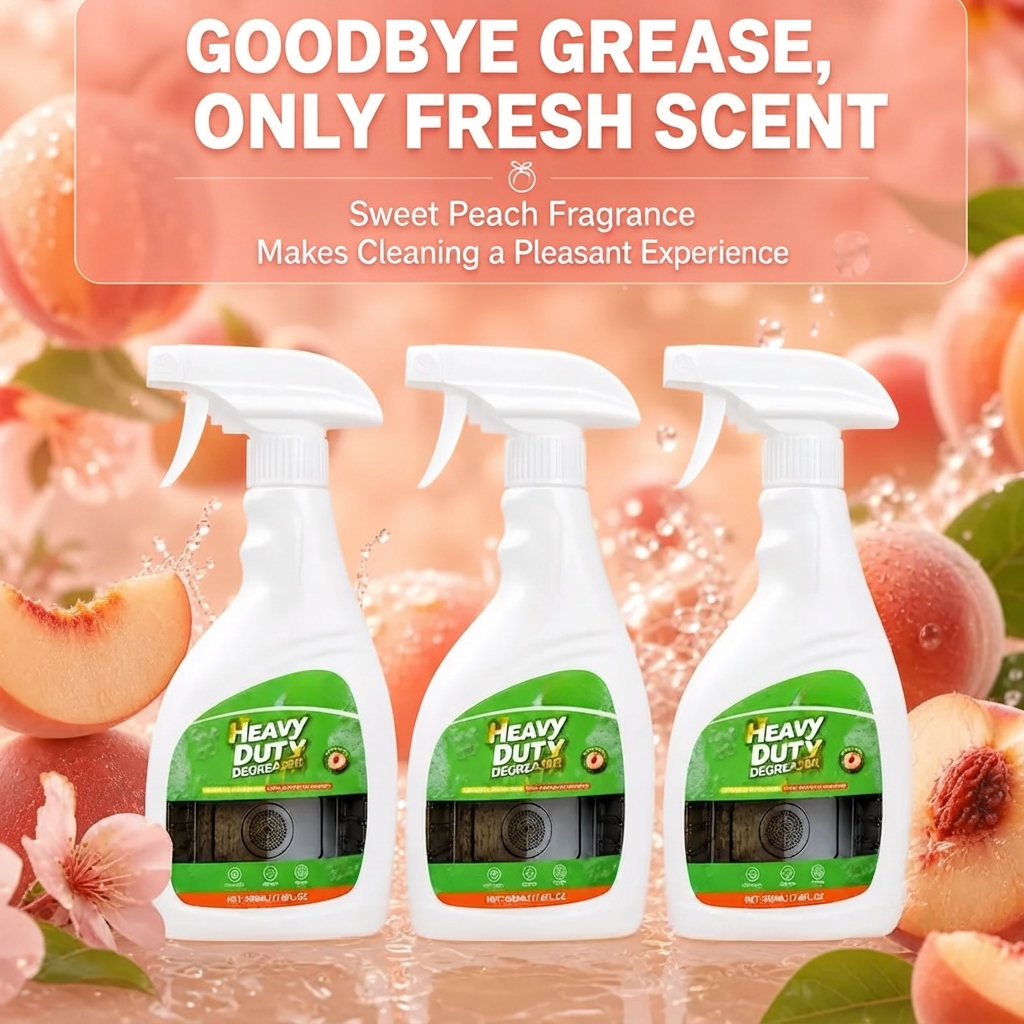 🍑 Heavy Duty Range Hood Cleaner Spray – Kitchen Grease Remover for Hood Filters, Stovetops, Backsplash & Stainless Steel