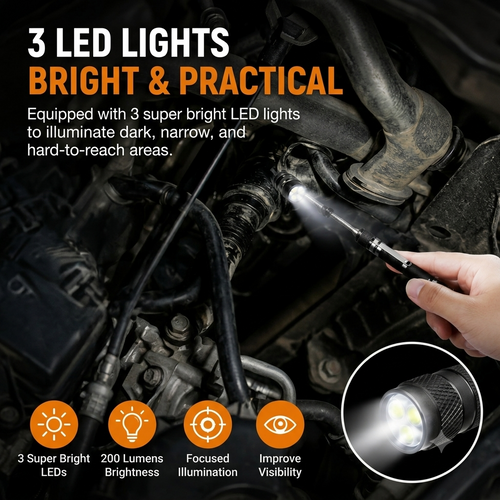 🎁🔥 Hot Sale | Telescoping Magnetic Pickup Tool with LED Flashlight