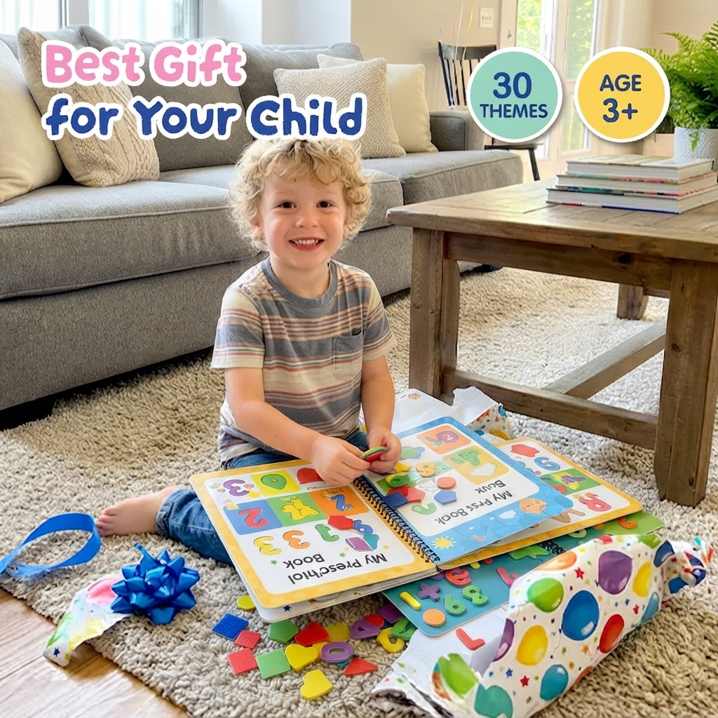 📚 30-in-1 Montessori Busy Book for Kids
