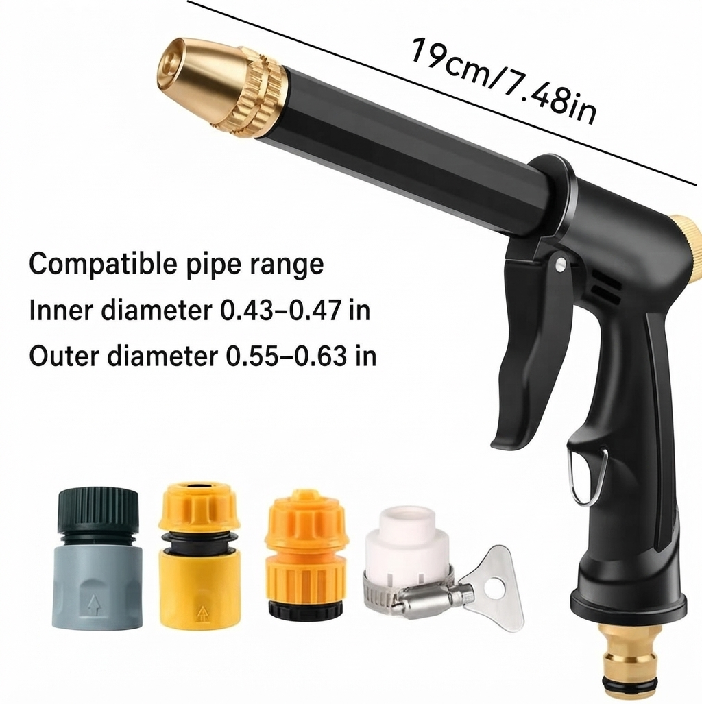 💦 Portable High-Pressure Sprayer – Adjustable Nozzle for Car & Garden