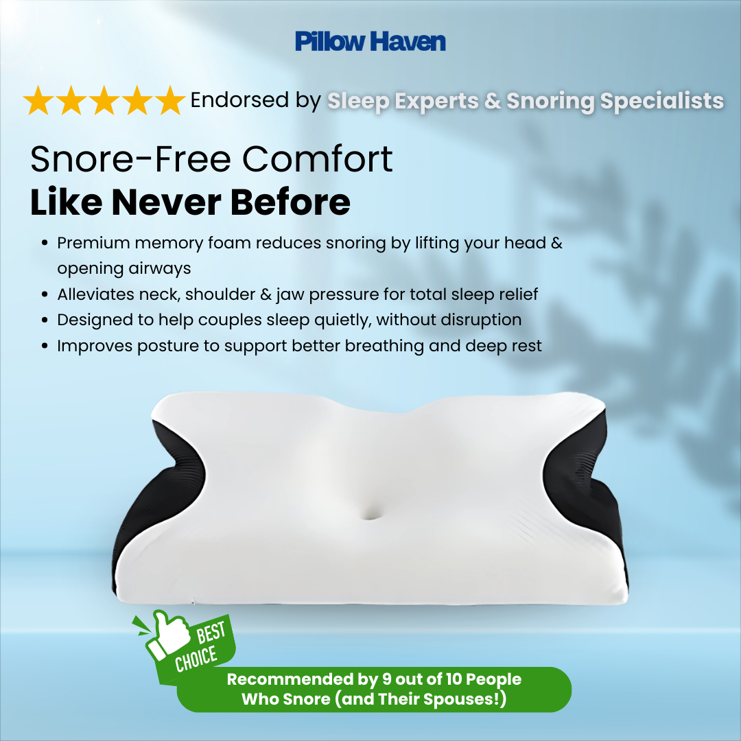 The Pillow That Silences Snoring - By Fixing Your Sleep Posture |  10 Year Sale 60% OFF
