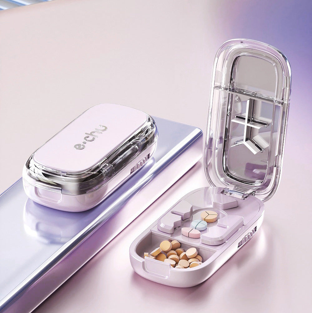 💊Upgrade-Designed Compact 3-in-1 Pill Splitter Organizer