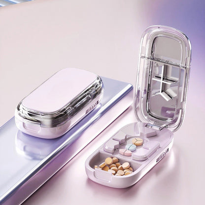 💊Upgrade-Designed Compact 3-in-1 Pill Splitter Organizer