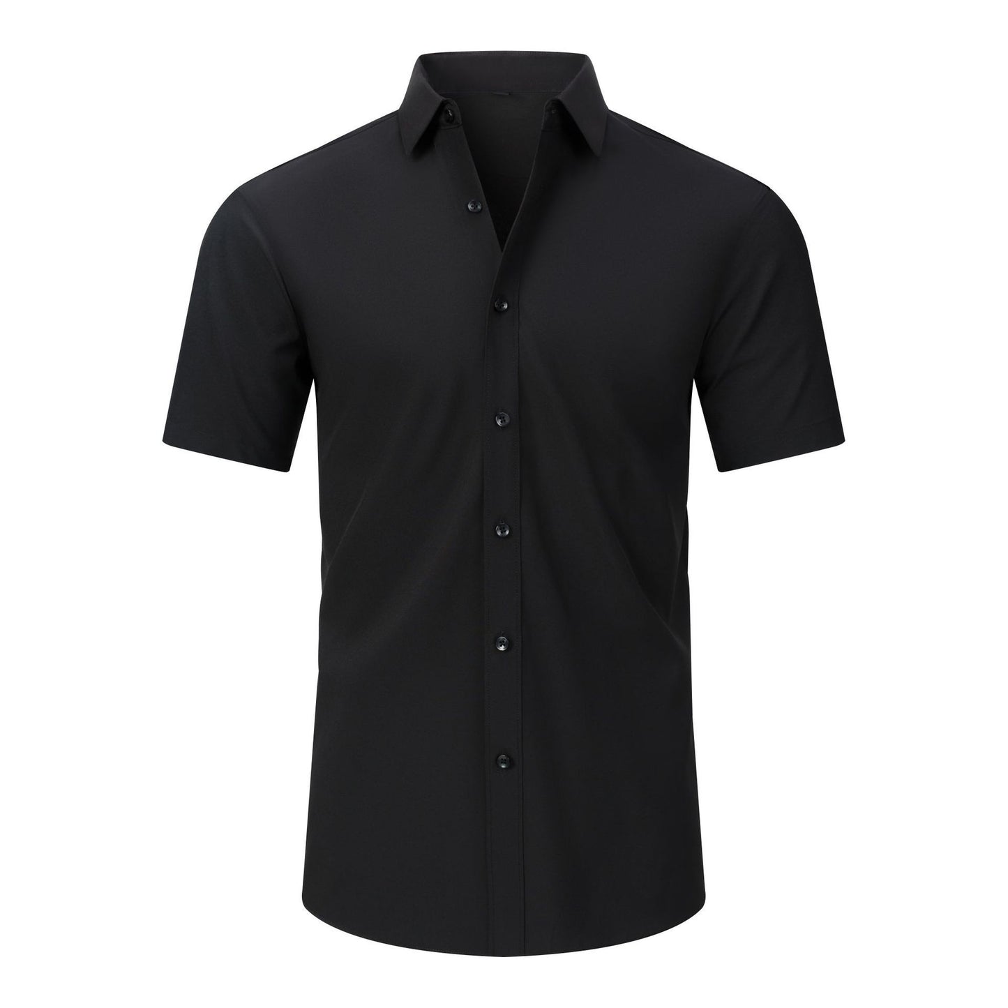💪 Men's Stretch Slim Fit Short Sleeve Shirt – Button-Down Casual Style