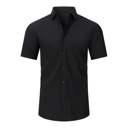 💪 Men's Stretch Slim Fit Short Sleeve Shirt – Button-Down Casual Style