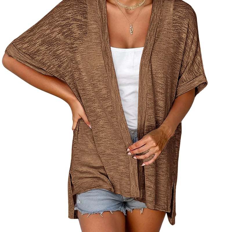🔥2026 summer trend | Summer Short Sleeve Open Front Beach Coverup