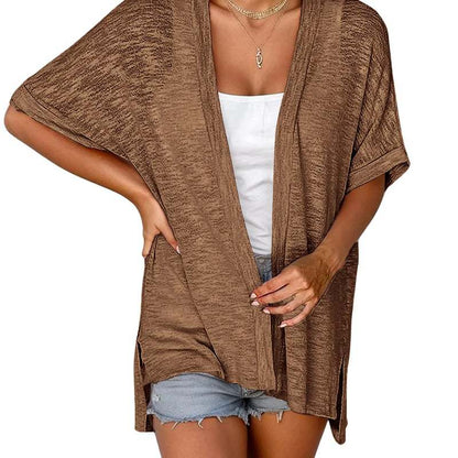 🔥2026 summer trend | Summer Short Sleeve Open Front Beach Coverup