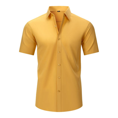 💪 Men's Stretch Slim Fit Short Sleeve Shirt – Button-Down Casual Style