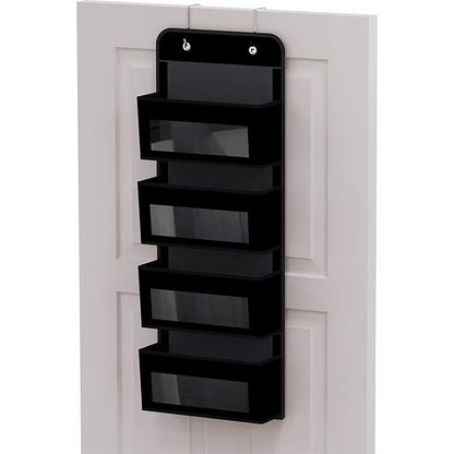 🚪 5-Tier Over Door Organizer – 5 Large Mesh Pockets, Anti-Tilt, 44 lb Capacity, Space Saver for Home
