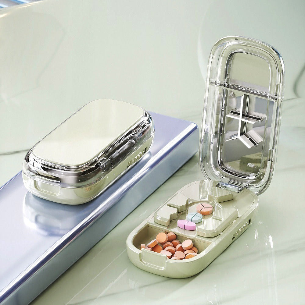 💊Upgrade-Designed Compact 3-in-1 Pill Splitter Organizer
