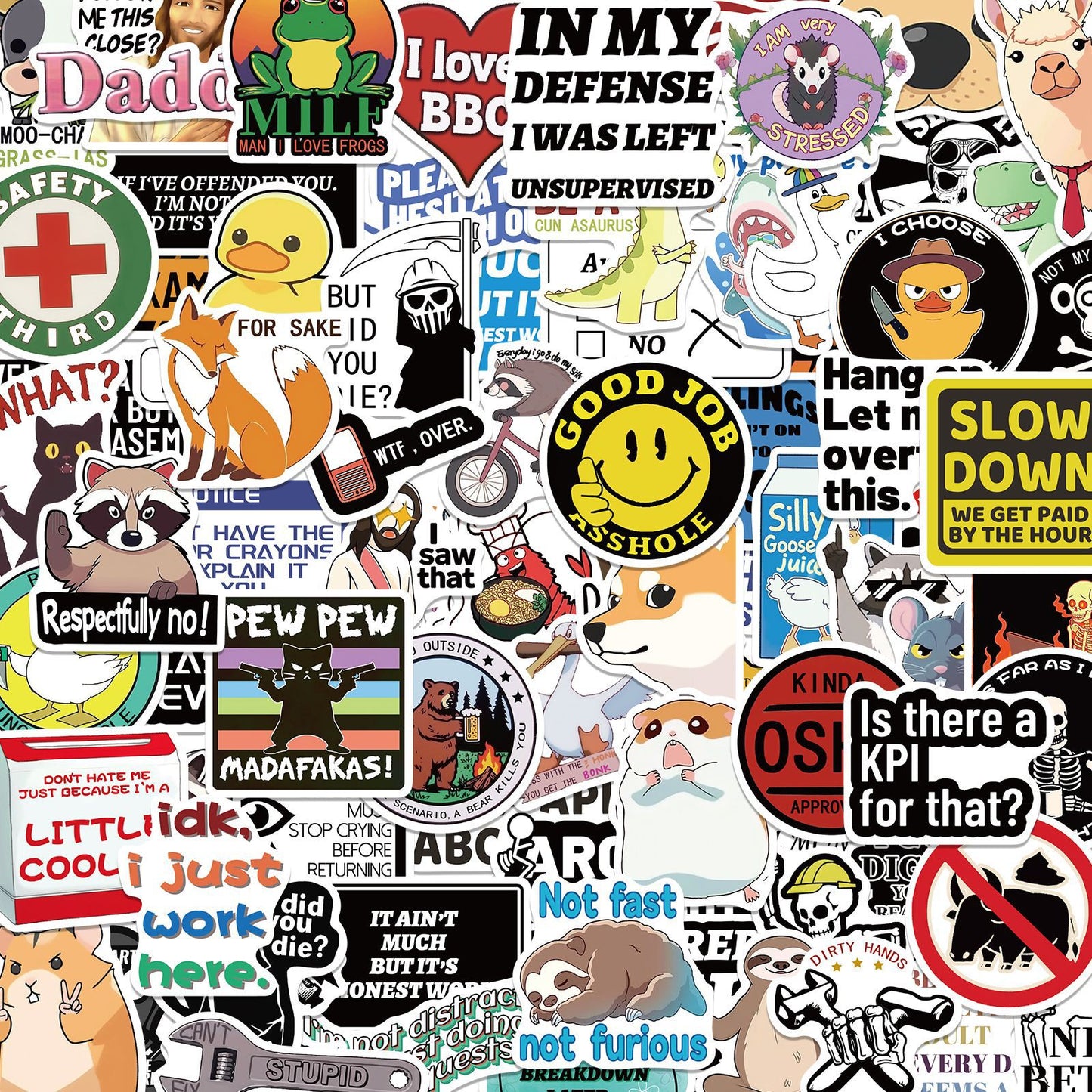 🔥 Set of 300 Pcs Funny Saying Stickers