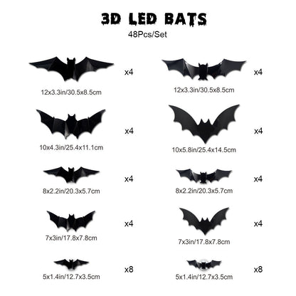 🦇Halloween 3D Bat LED Wall Light Decor