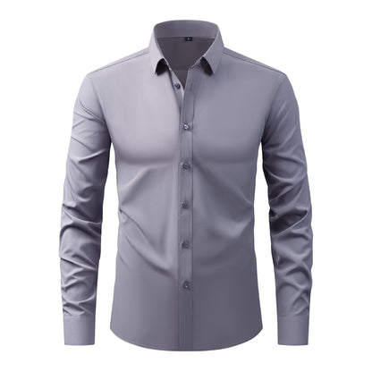 💪 Men's Stretch Slim Fit Short Sleeve Shirt – Button-Down Casual Style