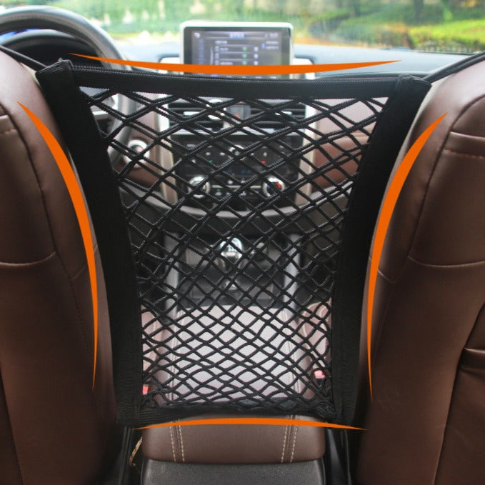 🚗 3-Layer Mesh Car Organizer – Seat Back Storage Net