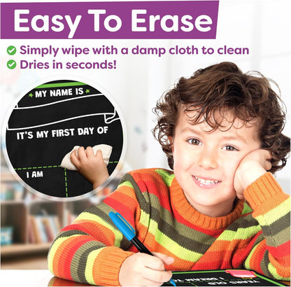 📸 Double-Sided First & Last Day Chalkboard Sign – Reusable School Photo Prop