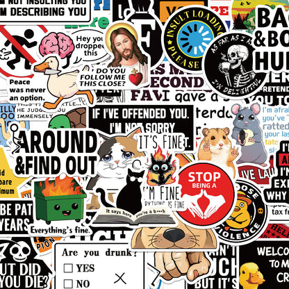 🔥 Set of 300 Pcs Funny Saying Stickers