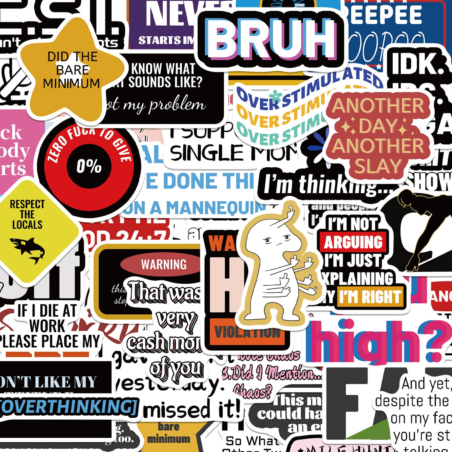 🔥 Set of 300 Pcs Funny Saying Stickers