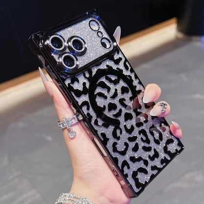 🐆 Glitter Leopard Phone Case – Compatible with iPhone 17 Pro Max/16 Pro/15 Pro/14/13