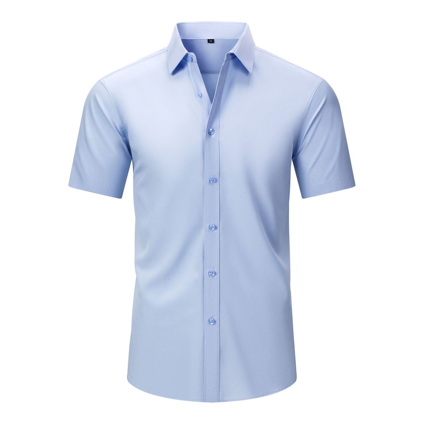 💪 Men's Stretch Slim Fit Short Sleeve Shirt – Button-Down Casual Style