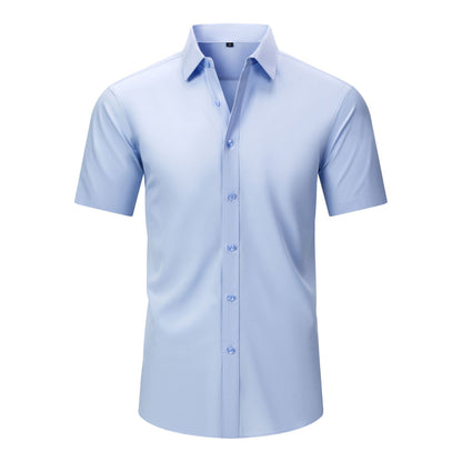 💪 Men's Stretch Slim Fit Short Sleeve Shirt – Button-Down Casual Style