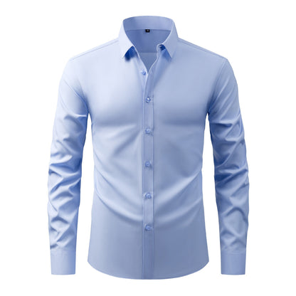 💪 Men's Stretch Slim Fit Short Sleeve Shirt – Button-Down Casual Style