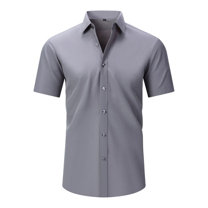 💪 Men's Stretch Slim Fit Short Sleeve Shirt – Button-Down Casual Style