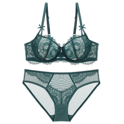 🌹 Women's Balconette Sexy Lace Push Up Bra – See Through & Underwire Free