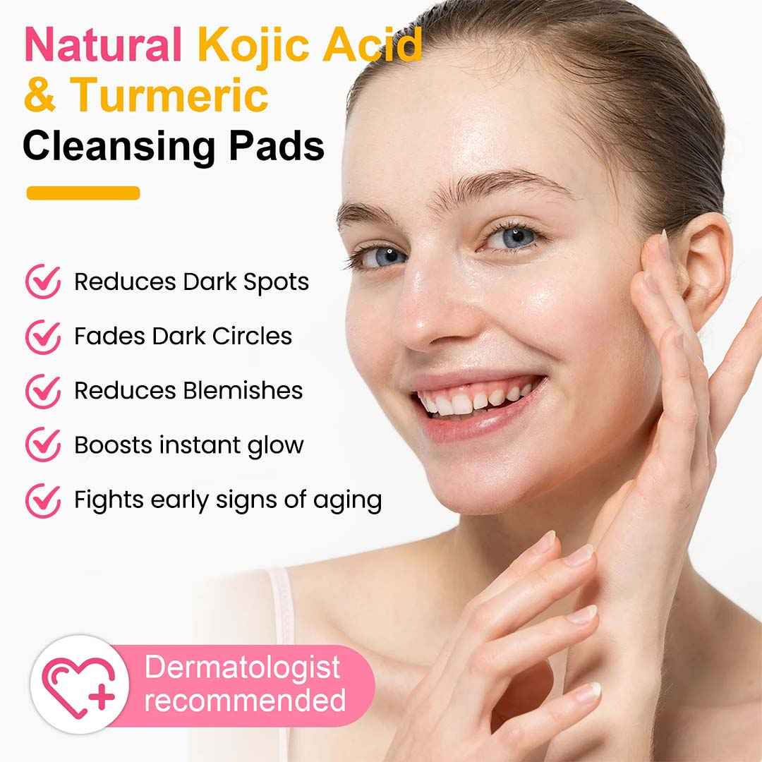 💖Visible brightening✨Turmeric & Kojic Acid Cleansing Pads-40pcs