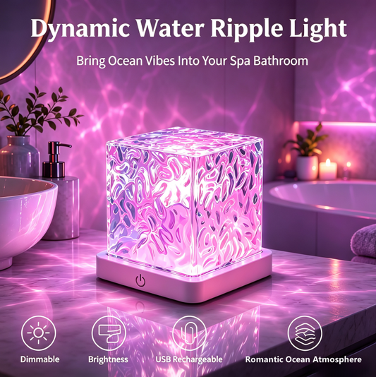 Rechargeable Wave Projector – 16 Color Shower Light, Remote Controlled & Waterproof