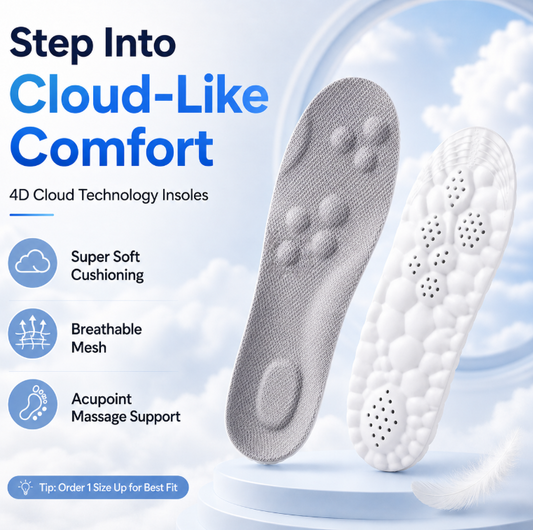 ☁️ 4D Cloud • Ultra-Soft Massage Insoles