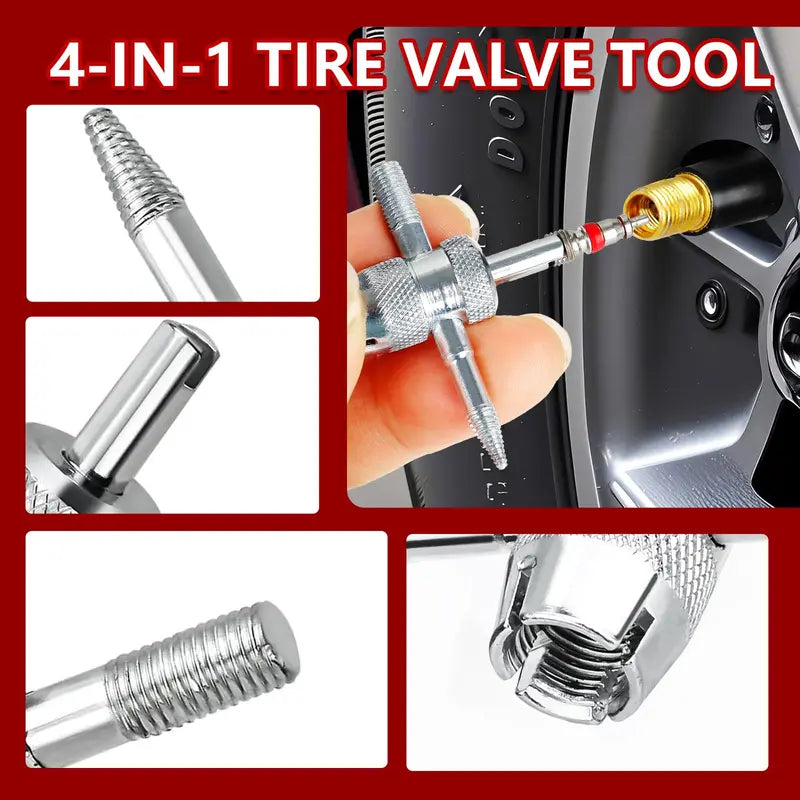🚗 Tire Valve Repair Tool Kit | Fast Valve Stem Replacement Tool