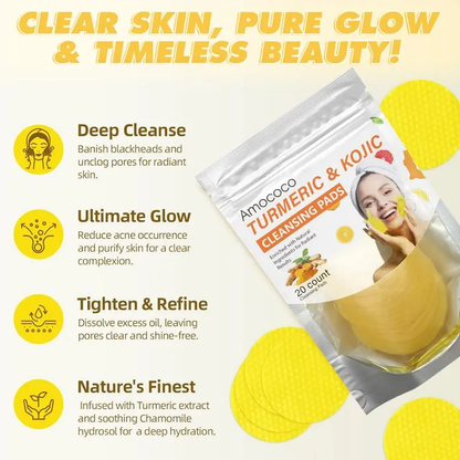 Turmeric and Kojic Acid Cleansing Pads – Deeply Cleanse Skin