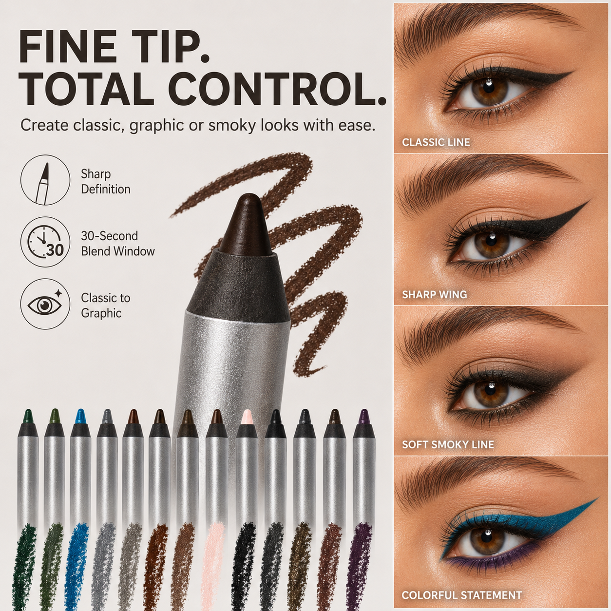 🔥Longwear Eyeliner – 24H Waterproof & Transfer-Proof
