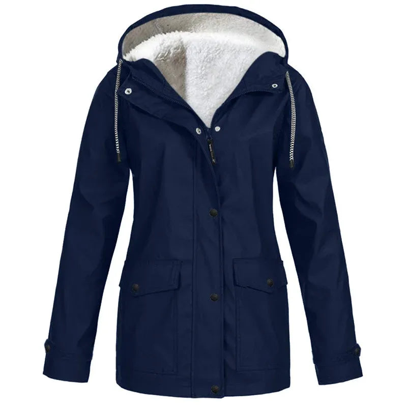 🏆 LIMITED TIME 65% OFF ❤️‍🔥 Women's Plush-Lined Windproof Hooded Jacket